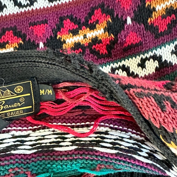 Eddie Bauer Cardigan Sweater Multicolor Tribal Print Size Medium 100% Cotton - Picture 5 of 5